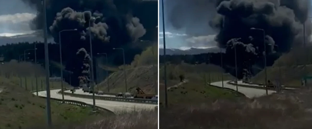 Digjet kamion në autostradën  Ibrahim Rugova 