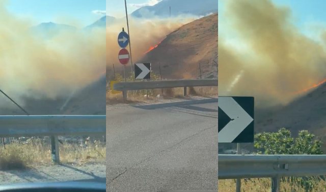 Zjarr në Llaman të Himarës  flakët përfshijnë kodrat e zonës