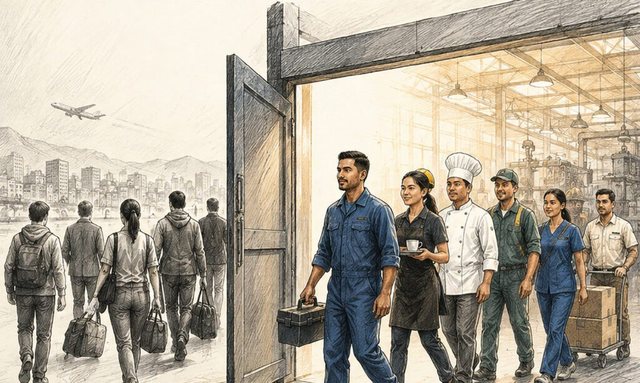 Nga njëra derë dalin dhe nga tjetra po hyjnë  Zëvendësimi i heshtur me punonjës të huaj
