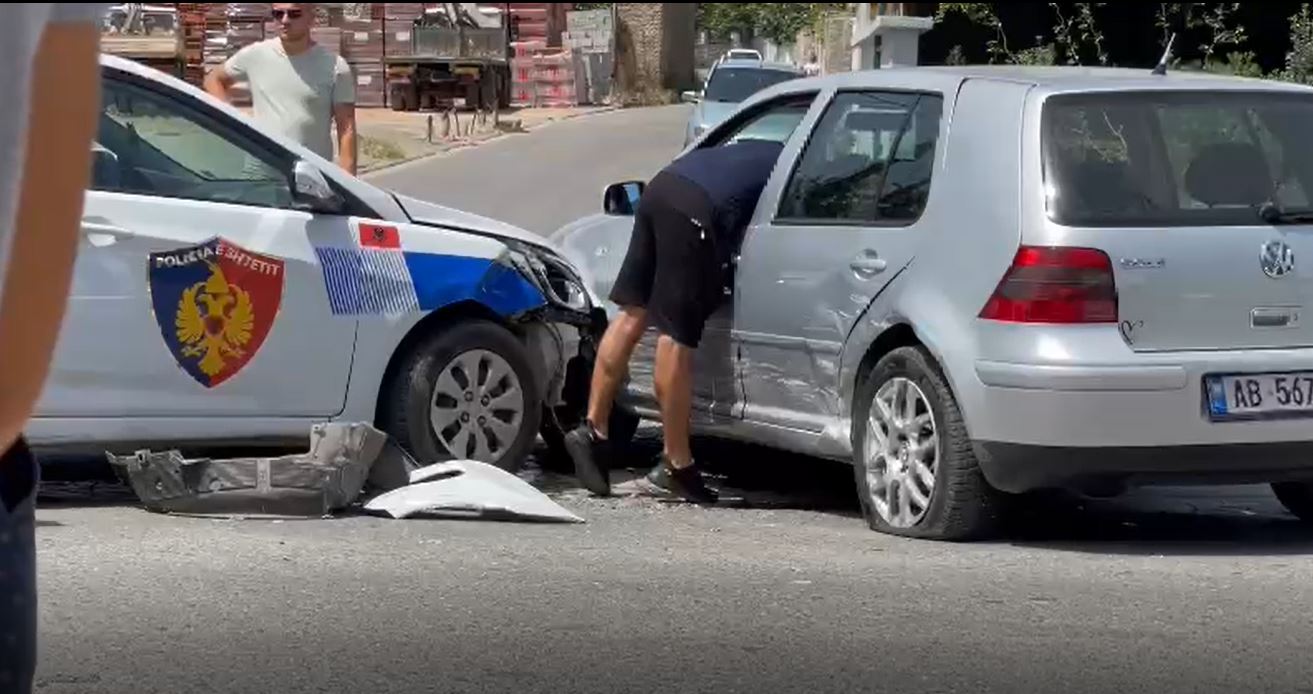 Makina e policisë përplaset me një mjet. Ja ku ka ndodhur