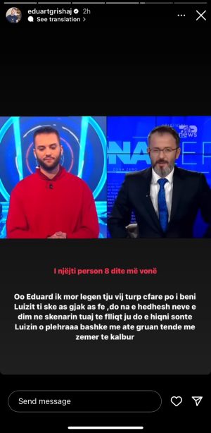 ‘Truri’ i ‘Big Brother VIP’, Eduart Grishaj, flet për herë të parë për morinë e mesazheve në rrjet